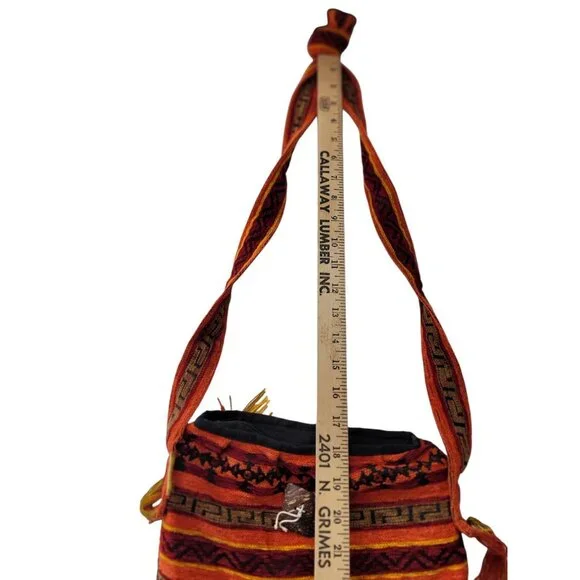Rukuray Hippie Hobo Bag Boho Crossbody Woven Festival Art To Wear Tribal Y2K - Picture 13 of 14